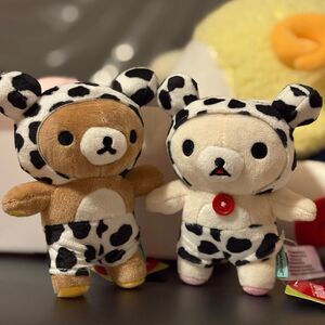 NWT San-X Rilakkuma Clover Collection Cow Costume Duo Set